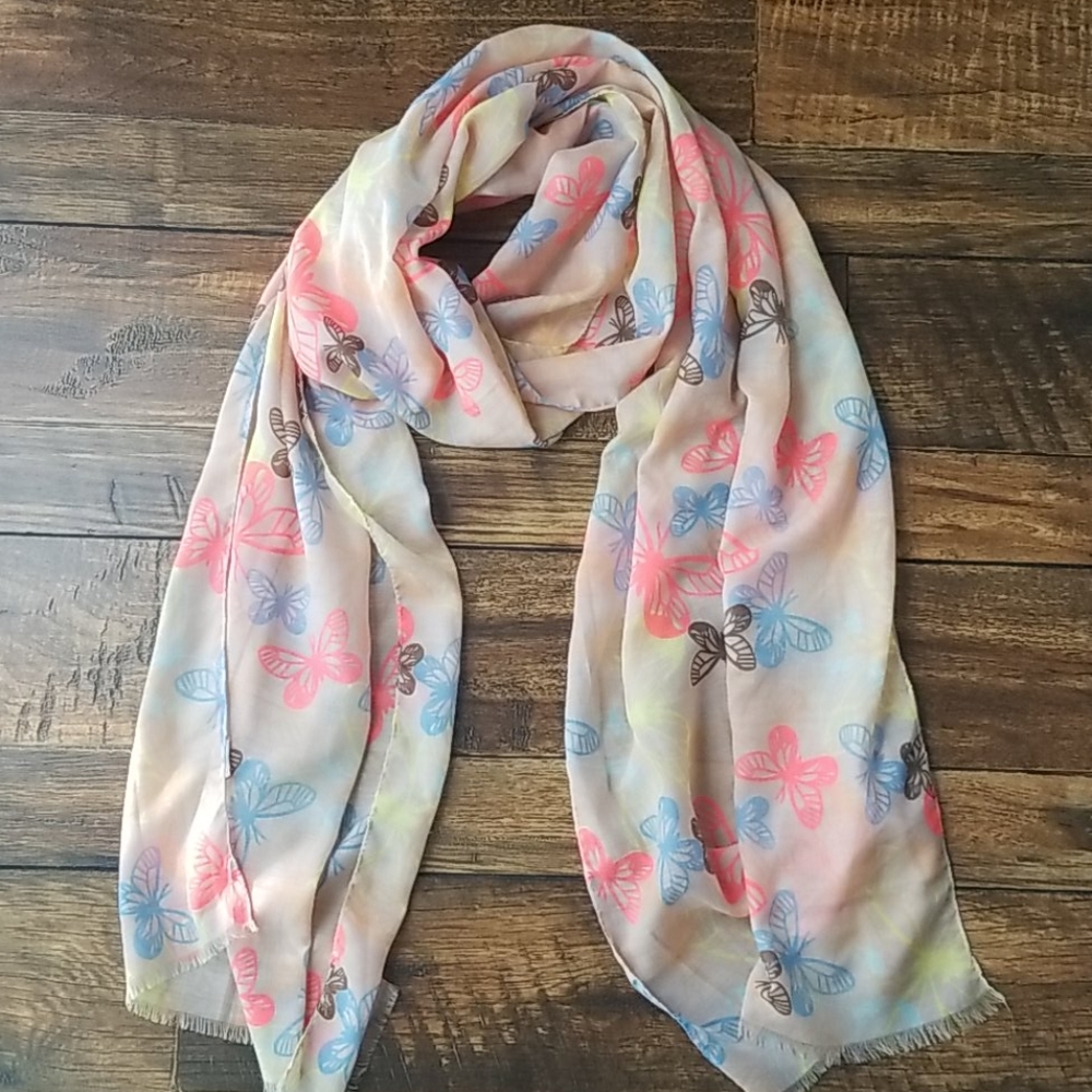 Neon butterfly scarf